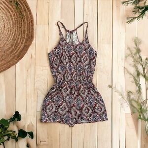 PINK ROSE Medium Romper with Cinched Waist & Pockets